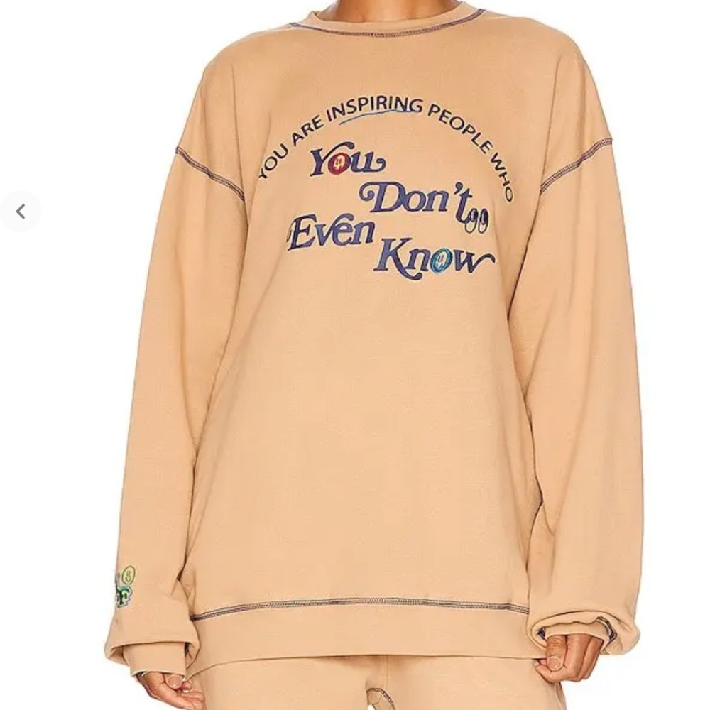 NWT The Mayfair Group You'Re The Inspiration Tan Crewneck